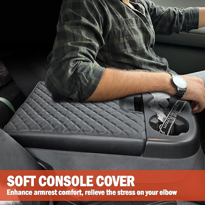 Center Console Cover for Chevy Silverado/GMC Sierra/Tahoe Yukon Suburban 2007-2013 Jump Seat, Scratch Resistance Middle Console Cover Vinyl Leather Trim Accessories (Jump Seat Only)
