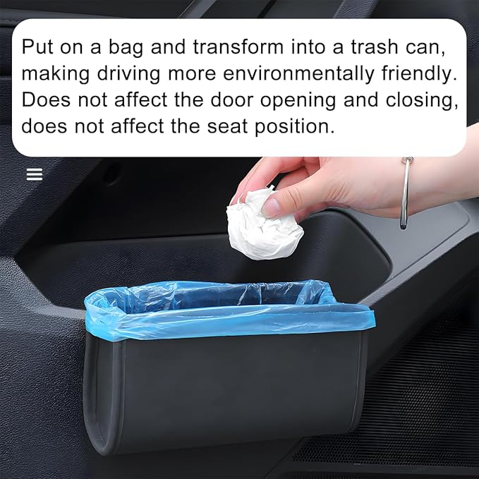 Car Seat Side Storage Pocket, Leather Hanging Foldable Multifunctional Vehicle Front Door Back Organizer Box, Waterproof Auto Interior Organizing Container, Universal fit(Wine Red)