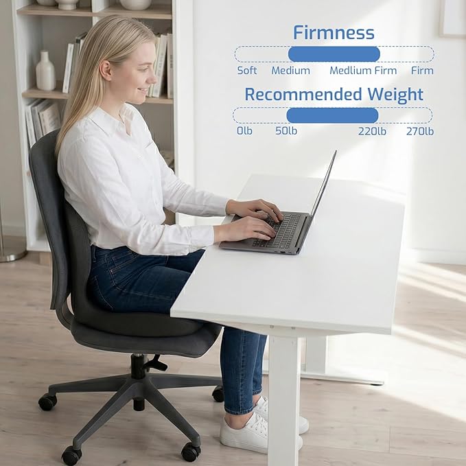 Memory Foam Seat Cushion,Orthopedic Ergonomic Seat Cushions for Tailbone,Sciatica, and Back Pressure Relief,L-Shaped Design & Adjustable Strap,Lumbar Support Pillow for Office,Car,Desk Chair