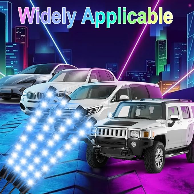 BFXM Car Interior Lights, 5V LED Strip Lights with USB Adapter, Ambient Lighting Car Accessories, App & Remote Control Music Sync Color Change Lights for Truck Car Decor (36LED Beads)