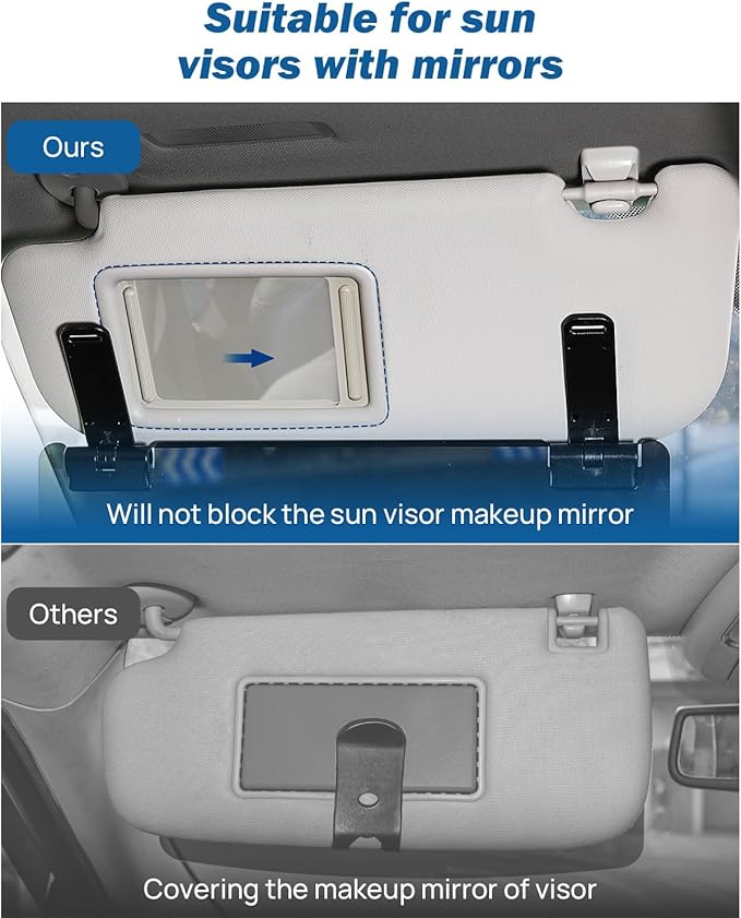 JOYTUTUS Sun Visor Extender for Cars, Polarized Sun Visor Extender Universal Sun Blocker UV400, Adjustable Visor Extension for Car Visor,Double-Clip,Anti Glare Stray Light
