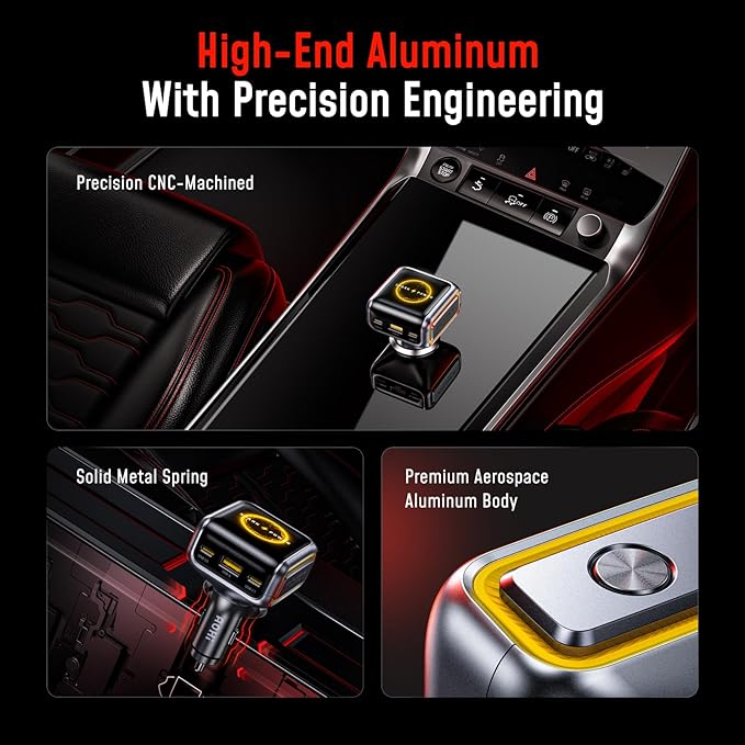 AOHI SUPERAUTO 170W Car Charger with TFT Smart Display, 140W PD 3.1 USB C Fast Charging Car Adapter, Compatible with MacBook Pro, Laptops, iPhone 17 Pro Max, Galaxy S25 Ultra