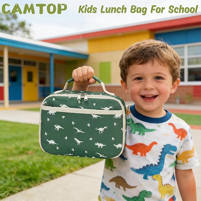 CAMTOP Lunch Box Kids Boys Insulated Lunch Cooler Bag Reusable Lunch Tote Kit for School Travel