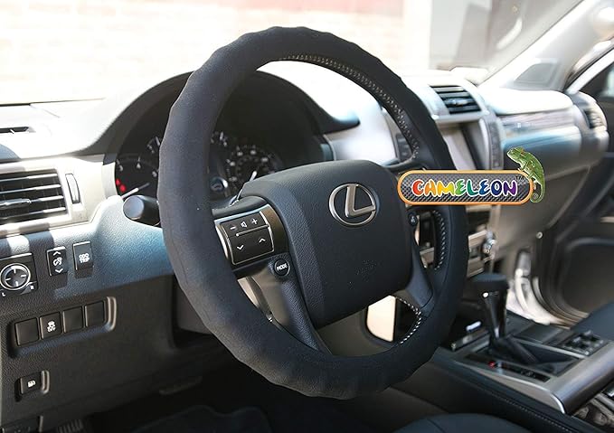 Silicone Black Steering Wheel Cover- Racing Power Grip-Ergonomic Handling (Black)