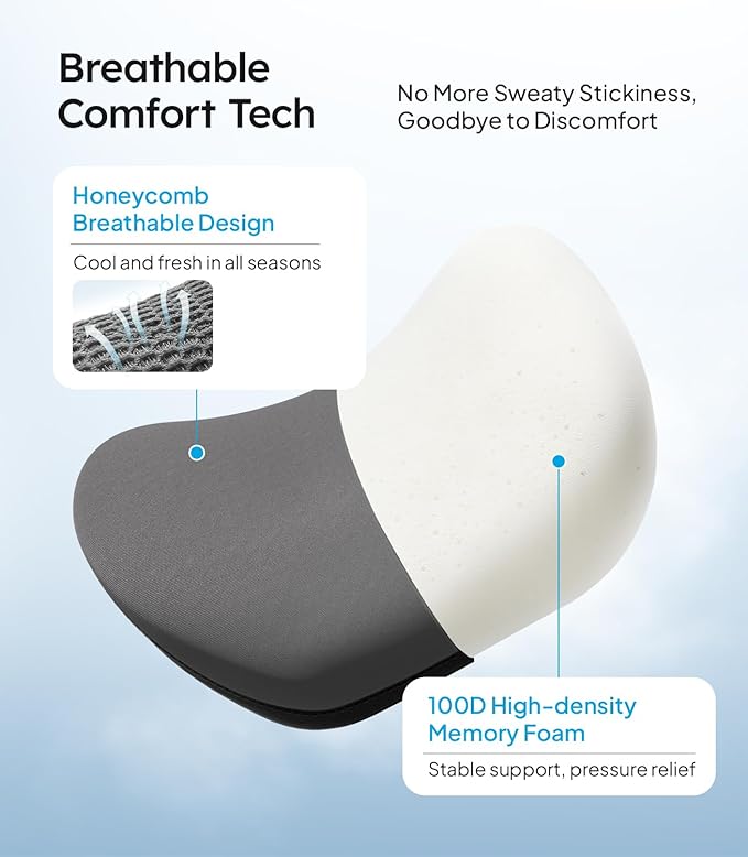 Wigoo 2026 Car Neck Pillow [No More Pressure, Odorless] Soft Car Headrest Pillow with Adjustable Strap Removable Cover 100% Memory Foam, Fits All Vehicles (Gray 2-Pack)