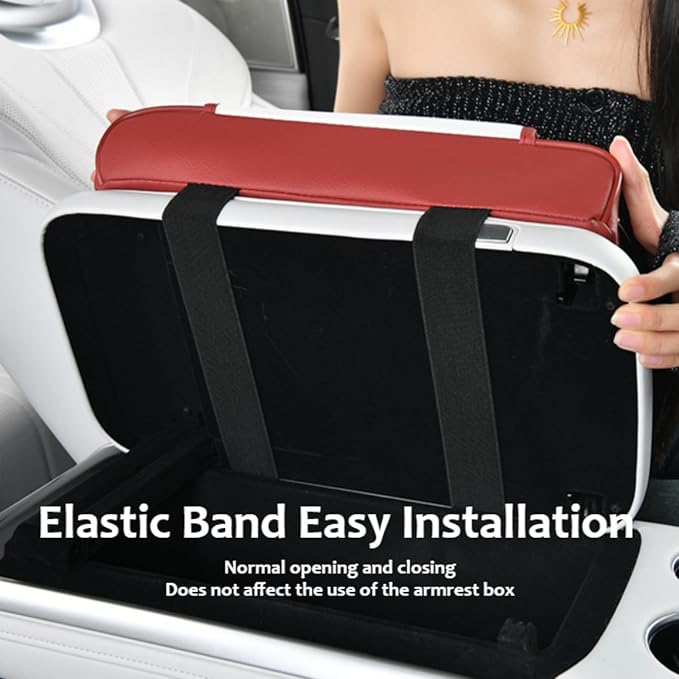 Armrest Box Pad for Car w/Type-C Charging Interface, Car Center Console Cover w/Cup Holder, Interior Car Accessories (Coffee)