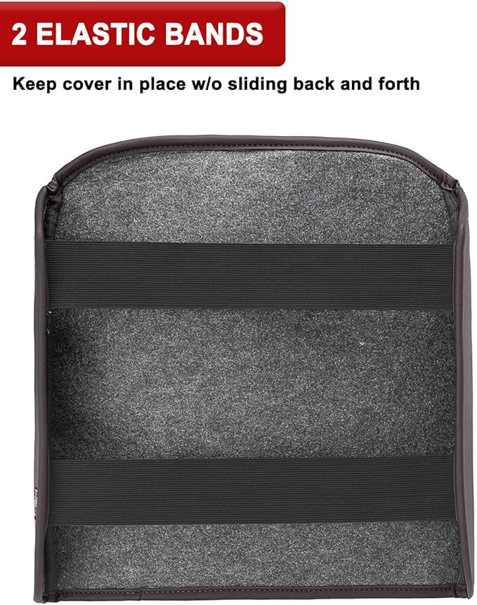 KBH Center Console Armrest Cover for Chevy Silverado & GMC Sierra 2019-2026, Tahoe & Suburban & Yukon 2021-2026, Bucket Seat, Vinyl Leather Trim, Anti-Scratch, Brownstone