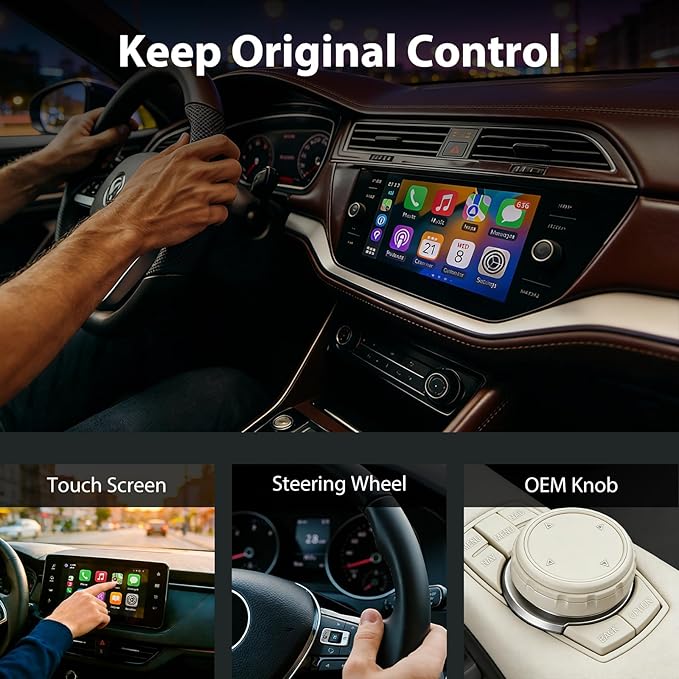 Sunweyer 2026 Latest Wireless CarPlay & Android Auto Dongle 2 in 1 Auto Connect Box,USB Type-C Port,Supports Online Updates Wired to Wireless Adapter (S40) (S42)
