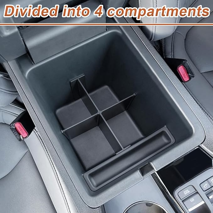 PIMCAR 3-Piece Center Console Organizer Set for 2023-2026 Honda Pilot, 2024-2026 Honda Passport/Ridgeline Accessories, Armrest Hidden Storage Box & Divider ABS Material Interior Accessories