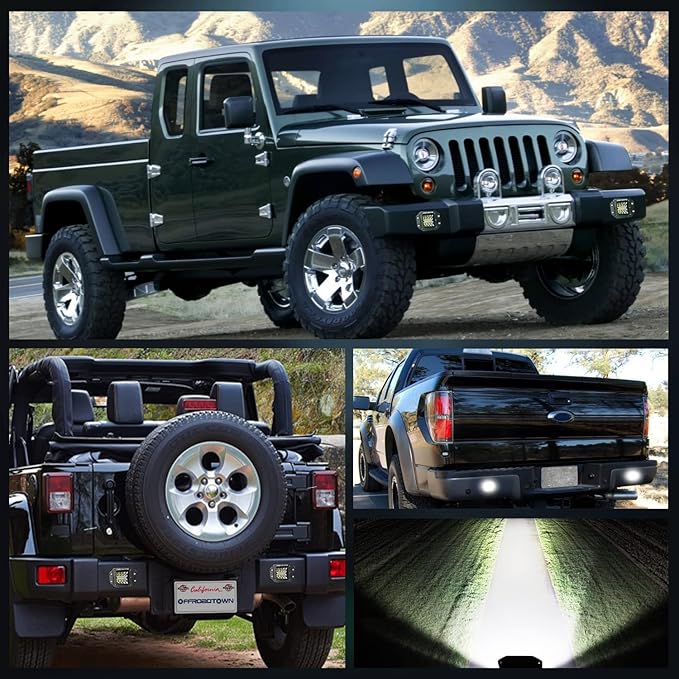 Flush Mount LED Pods, OFFROADTOWN 2pcs 5'' 78W Driving Light Work Lights Flush LED Light Bar Super Bright Fog Off Road Lights for Truck UTV ATV SUV Boat 4x4 Car