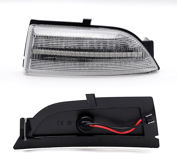 iJDMTOY Semi-Clear Lens Amber LED Dynamic Sequential Blink Side Mirror Turn Signal Light Assembly Kit Compatible With Ford 2019-2023 Ranger Lariat Chrome Housing ONLY
