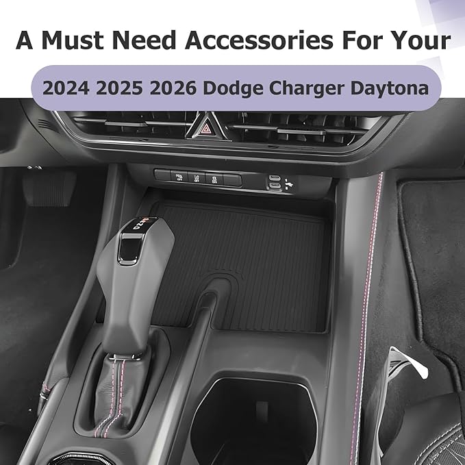 LUWU 2026 Charger Center Console Anti-Slip Mat Compatible with 2024 2025 2026 Charger Daytona R/T Scat Pack Accessories Silicone Protective Pad Liner Premium Protective Pad Phone Charger Liner Mat
