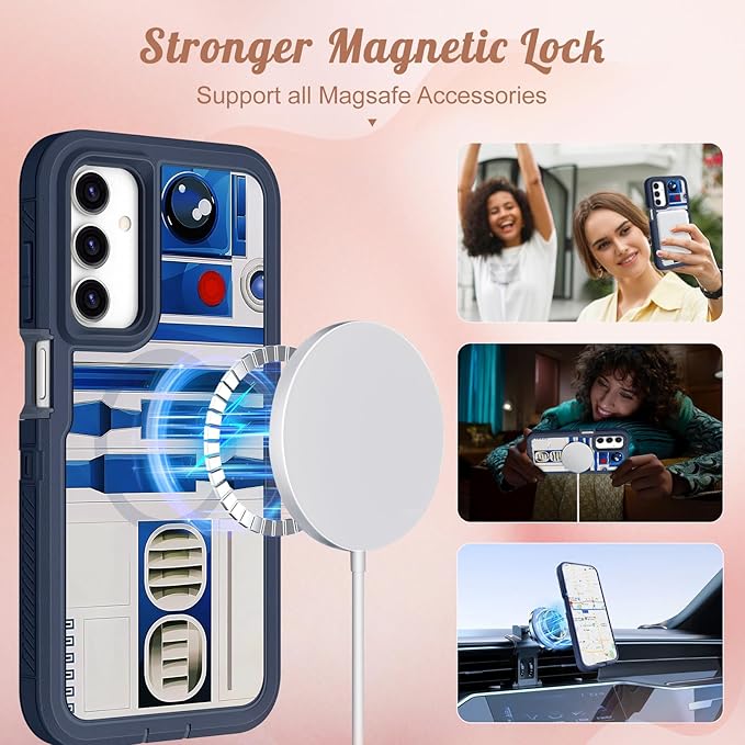 for Samsung Galaxy A15 5G Phone Case - Compatible with MagSafe Women Cute Girls Magnetic Protective Cover Teen Boys Cool Unique Design Heavy Duty Shockproof for Samsung A15 5G Case 6.5"