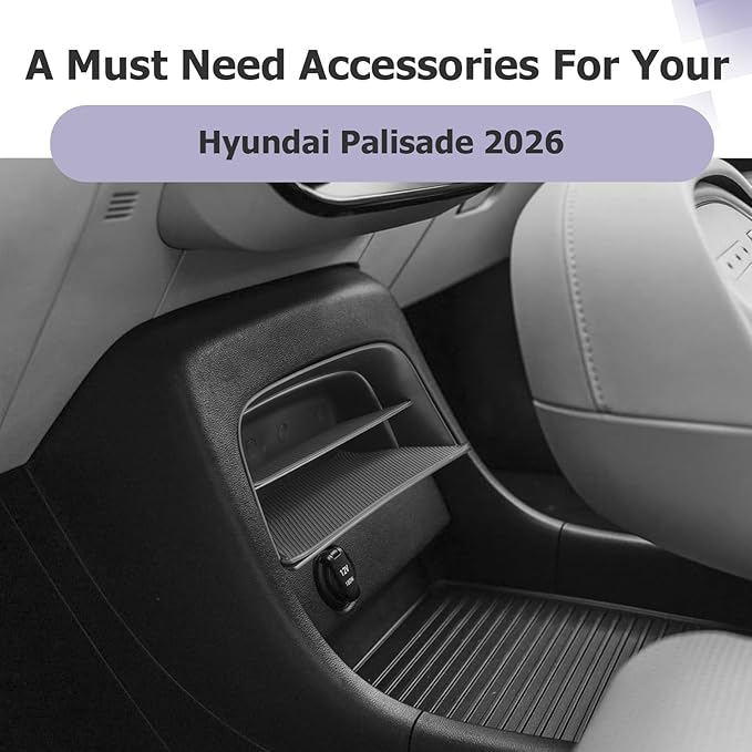 LUWU Center Console Organizer Compatible with 2026 Hyundai Palisade Calligraphy Accessories Armrest Console Organizer 2026 Palisade Front Center Under Screen Storage Tray (ONLY for 7-Seat)
