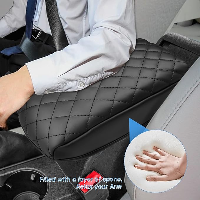INTGET Car Center Console Armrest Cover for VW Volkswagen Jetta Accessories 2012 2013 2014 2015 2016 2017 2018 Middle Arm Rest Seat Box Cover Elbow Cushion Pad (Cushion, 2012-2018 A Version)