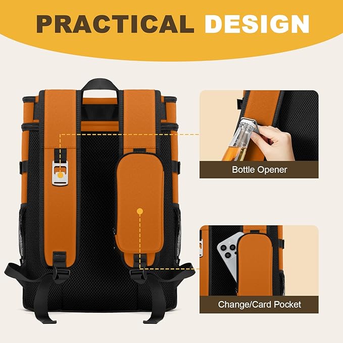MIYCOO Cooler Backpack - 40 Cans Insulated Backpack Cooler for Men & Women, Portable 2 Leak Proof Compartments Coolers Bag for Beach Travel Picnic Lunch Hiking BBQ Camping