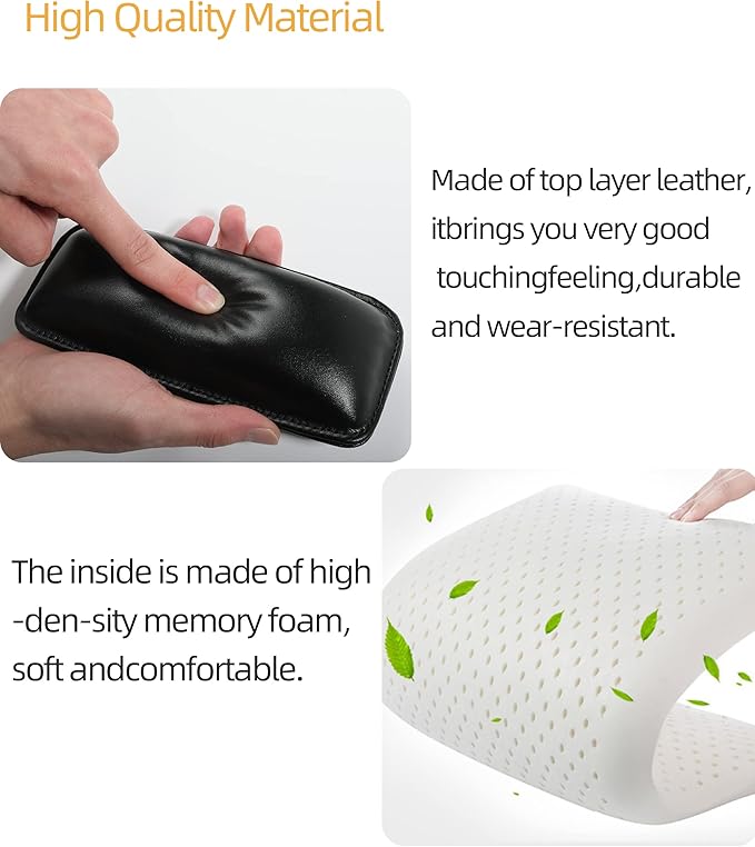 YAKEFLY 2 Pack Soft Car Center Console Knee Leg Elbow Cushion Pad,Universal Leather Car Armrest Pillow Car Knee Cushion Elbow Pillow Thigh Support Comfort Pillow,Automotive Interior Accessories