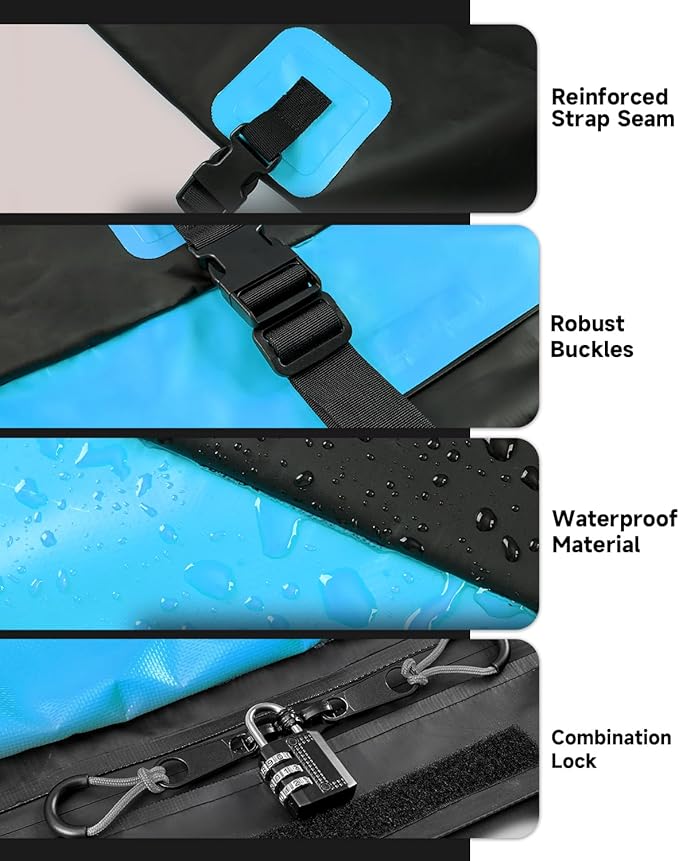 Car Rooftop Cargo Carrier Bag 30 Cubic Feet, Soft-Shell Luggage Cargo Bag Waterproof Bag, Include 2 Reinforced Straps, 6 Door Hooks, Anti-Slip Mat, Luggage Lock