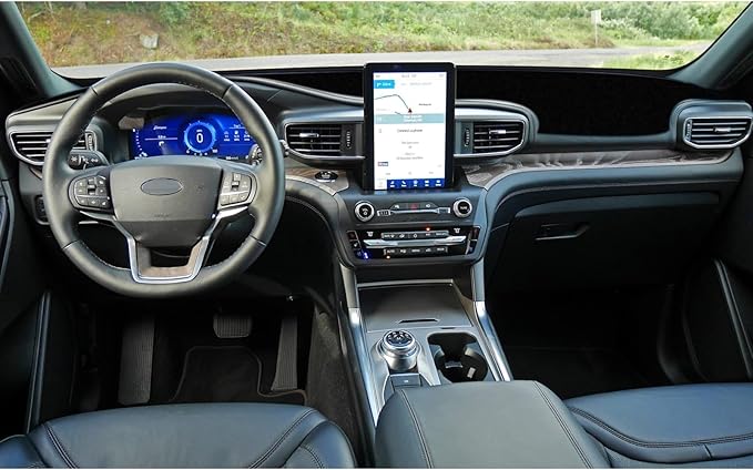 x xotic tech Center Console Dashboard Mat Pre-Cut Non-Slip Sunshield Sun Glare Protector Dash Carpet Pad Black Cover Compatible with Ford Explorer 2020 2021 2022 2023 2024 2025 2026