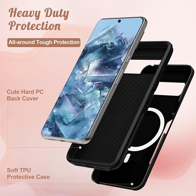 for Google Pixel 8 Case 6.2 Inch - Compatible with MagSafe Women Girls Cute Magnetic Protective Cover Cool Fun Unique Leopard Heavy Duty Shockproof Design for Google Pixel 8 Phone Cases