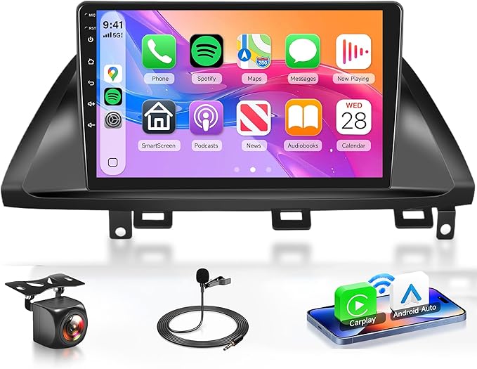 4Core 4G+64G Android Car Radio for Honda Odyssey 2005-2010, Rimoody Car Stereo Carplay Android auto 10.1 Inch Touch Screen GPS WiFi EQ Mirror Link Bluetooth FM Backup Camera