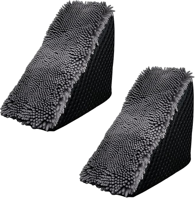 2 Pcs Triangle Tire Shine Applicator, Reusable Tire Dressing Applicator Pads, Tire Gel Sponge Contoured for Car Detailing Cleaning