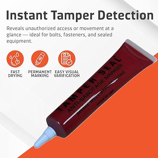 Next Phase – Red Tamper Seal Inspection Paint – Tamper-Proof Security Marker for Bolts, Fasteners & Assemblies – Quick-Drying, High-Visibility Paint – Automotive & Industrial Use – 1.5 oz Red