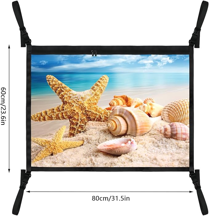 Starfish Car Storage Mesh Organizer Ceiling Cargo Net Double-Layer Adjustable Zipper Truck SUVs Travel Road Trip Essentials etc. Interior Organizer
