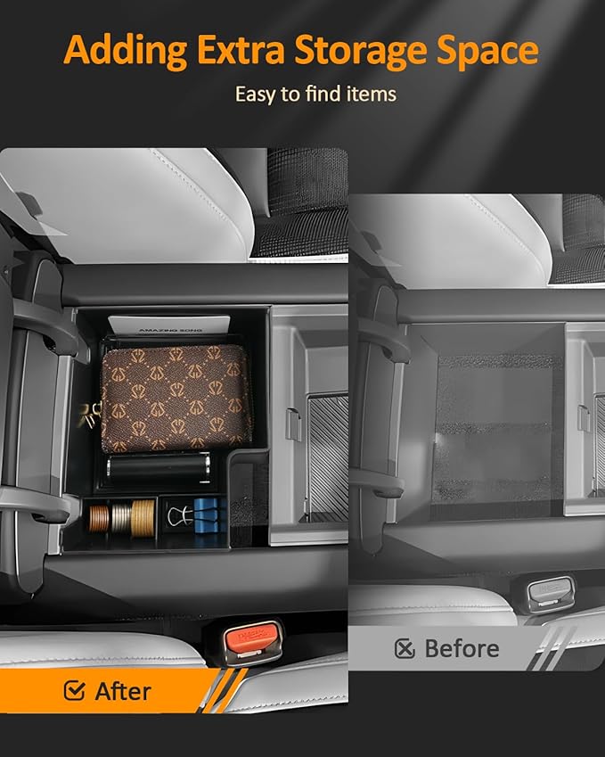 CDEFG for Kia EV9 2024 2025 2026 Center Console Organizer Tray for Kia EV9 Accessories Armrest Storage Box Insert Tray for EV9 Light, Light Long Range, Wind, Land, GT-Line Arm Rest Middle Organizer