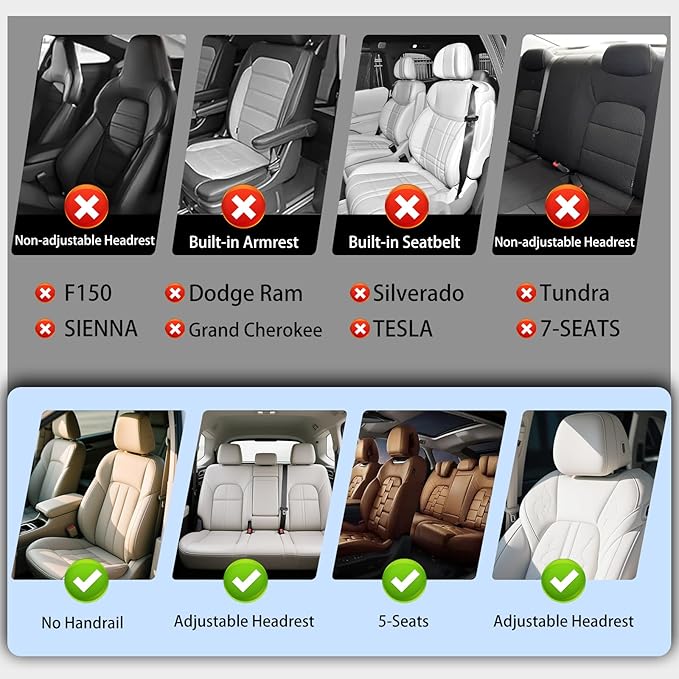 Full Coverage Faux Leather Car Seat Covers,Automotive Seat Covers for Cars,SUVs Pick-up Truck, Car Seat Cushion, Beige Seat Covers,Front Seat Cover,Car Seat Protector