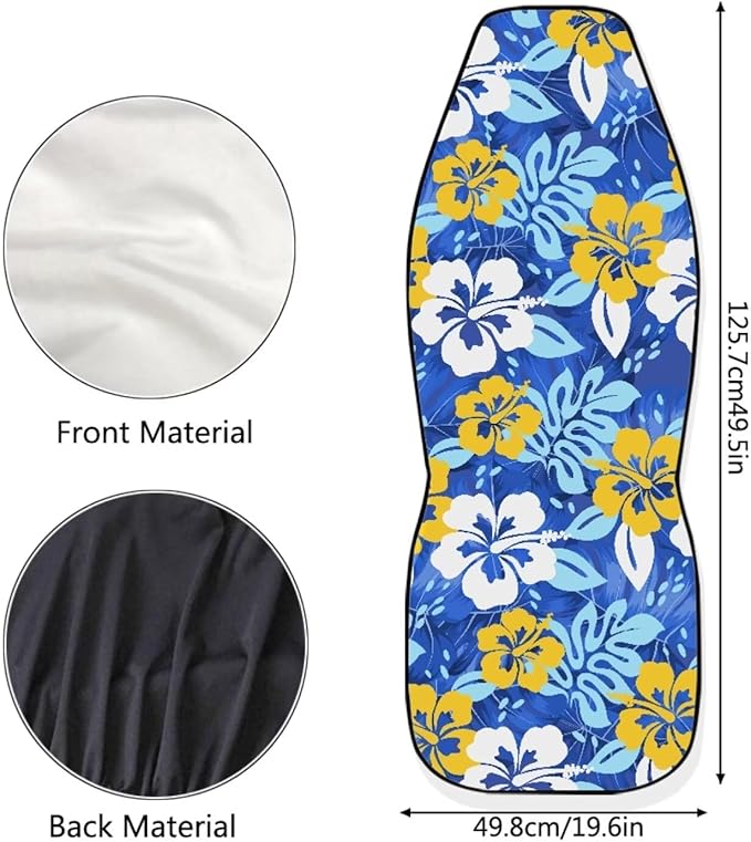 Universal Car Seat Cover Front Seats Only,Beautiful Tropical Hawaiian Flowers Automotive Car Interior Covers Aztec Decorative Seat Cover for Full Back and Seat for Cars Sedans Truck SUV Vans