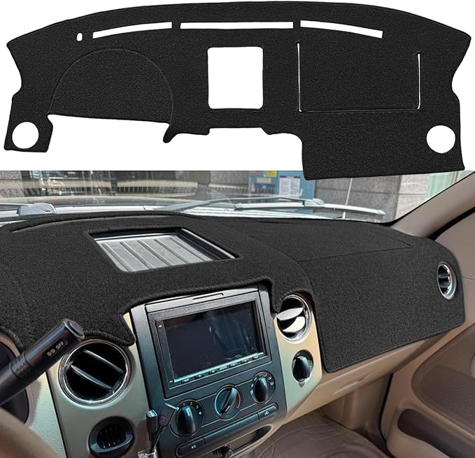 Yiz Dash Cover Mat Custom Fit for Ford F150 Pickup Truck 2004 2005 2006 2007 2008 / Lincoln Mark LT, Dashboard Cover Pad Carpet Protector J58 (Black)