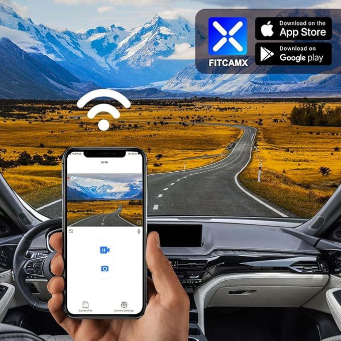 Fitcamx Front 4K+Rear 1080P Dash Cam Suitable for Acura MDX 2022 2023 2024, Gen4 (with Auto Dimming), OEM Look, Dual HD Video, Loop Recording, Built-in WiFi & APP, G-Sensor, Easy to Use, 128GB Card