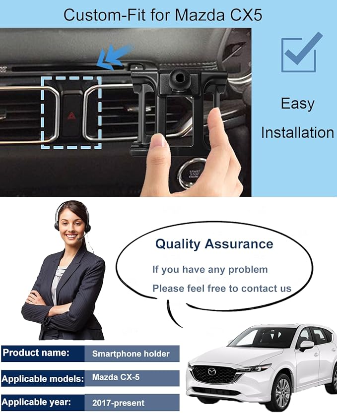 oricarmes Mazda Cx5 Phone Mount Magnetic CX-5 Phone Holder for 2026 Mazda Cx-5 Accessories Cx5 Phone Holder 2017-present Compatible for All Cell Phones