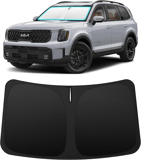 INSAUTO Custom Fit Windshield Sun Shade Accessories for Kia Telluride 2020-2025, Foldable Front Window Sunshade, UV & Heat Reflector, Keeps Interior Cool, Includes Storage Bag