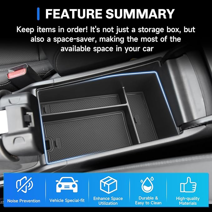 SXCY [4PCS Tray for 2026 2027 Honda HRV HR-V Center Console Organizer for 2023-2026 2027 Honda HRV Accessories [Armrest Tray+Door Storage+Under Console Tray] 2025 2026 2027 HRV Console Organizer
