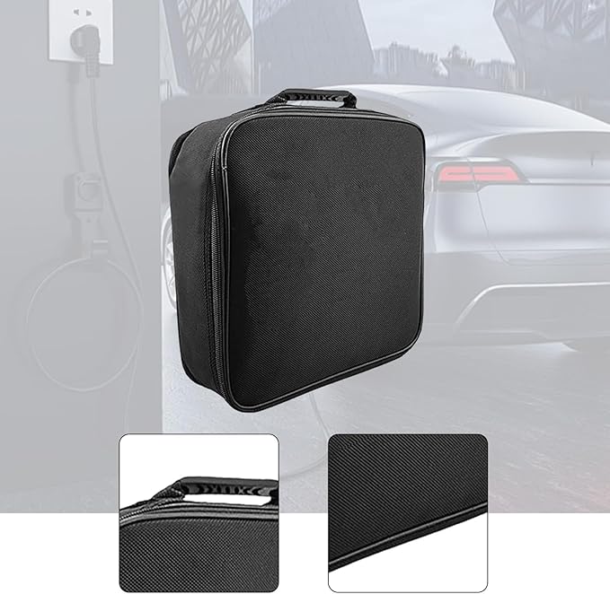 EV Charging Cable Storage Bag Electric Vehicle Charging Cable Organizer Portable Carrying Case for Adapters Multipurpose, Square