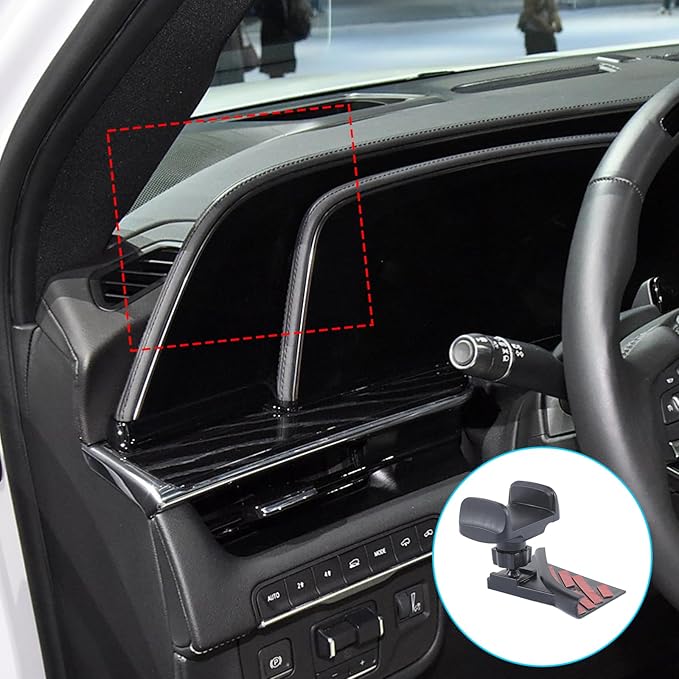Phone Holder Compatible with Cadillac Escalade 2021-2025,360° Rotation Adjustable Center Console Navigation Screen Cell Phone Holder Fit for Most Smartphones (A)