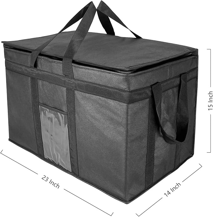 XXL-Larger Insulated Cooler Bags with Zipper Closure,Reusable Grocery Shopping Bags Keep Food Hot or Cold,Collapsible lunch bag,Grocery Transport,23"W x 15"H x 14"D