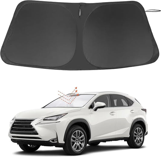 Windshield Sun Shade Custom Fit for 2015-2021 Le xus NX300h/NX300/NX200t Accessories Foldable Sunshade Sun Blocker Protect Car from Sun Rays & Heat Damage Keep Car Cooler