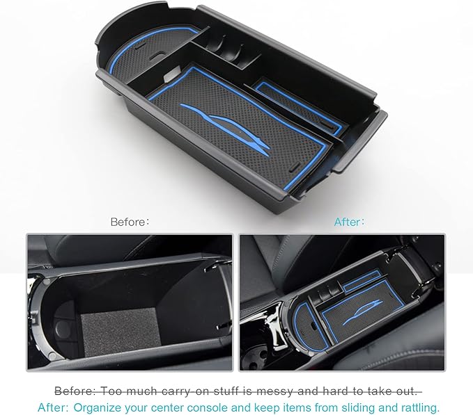 CDEFG Center Console Accessory Organizer Compatible with 2018 2019 2020 2021 2022 CHR C-HR, ABS Material Armrest Box Insert Tray (Blue)