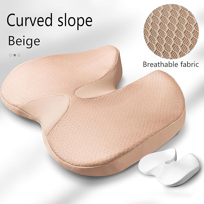 Car Seat Cushion for Long Driving, Ergonomic Memory Foam Seat Cushion, Car Seat Cushion for Back Pain and Lumbar Support Non Slip and Easy Clean for Driving Gaming Chair and Travel C Grey