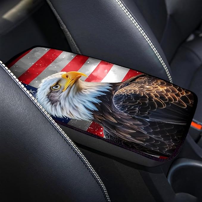 Egale Print Auto Armrest Box Cover Car Arm Rest Seat Storage Box Mat Arm Rest Cushion Pads Dog & Cat Paws Protector Universal Fit for SUV/Truck/Vehicle