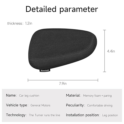 Alcantane style car leg knee pads memory foam car center console knee cushions car leg pads protect knee and leg elbow pads car copilot Universa version (Black line right leg pad)