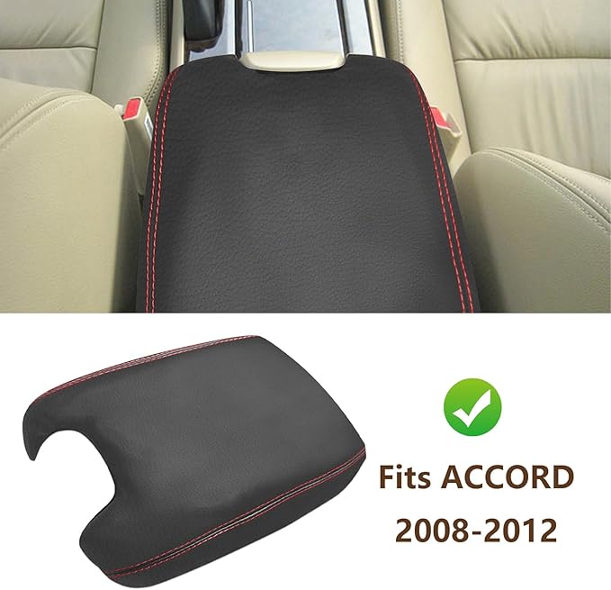 Compatible with Center Console Armrest Cover for Honda Accord 2008 2009 2010 2011 2012 Leather Arm Rest Storage Box Lids Cushion Protector Pad