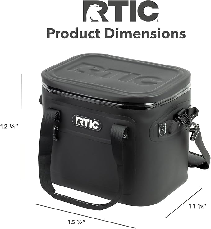 RTIC Ultra-Tough Soft Cooler 30 Can, Insulated Bag Portable Ice Chest Box for Lunch, Beach, Drink, Beverage, Travel, Camping, Picnic, Car, Trips, Floating Cooler Leak-Proof with Zipper