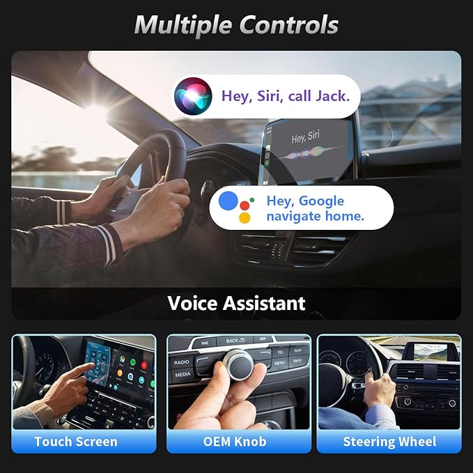 AI Box 3 in 1 Wireless CarPlay Auto Adapter CarPlay Adapter for iPhone&Android Auto,Video Support,TF Card, Magic Box Easy Setup CarPlay Dongle for Factory Wired CarPlay Cars