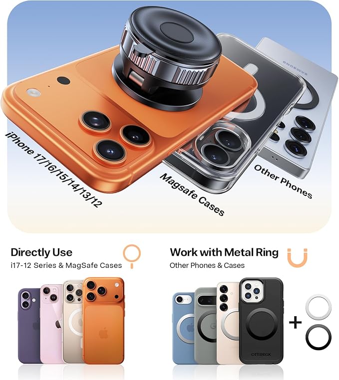 VICSEED Ultimate for Magsafe Car Mount [98+LBS Strongest Suction] 360° Vacuum Magnetic Phone Holders for Your Car Metal Arm Foldable Cellphone Mount for iPhone 17 16 15 14 13 12 Pro Max Air Android