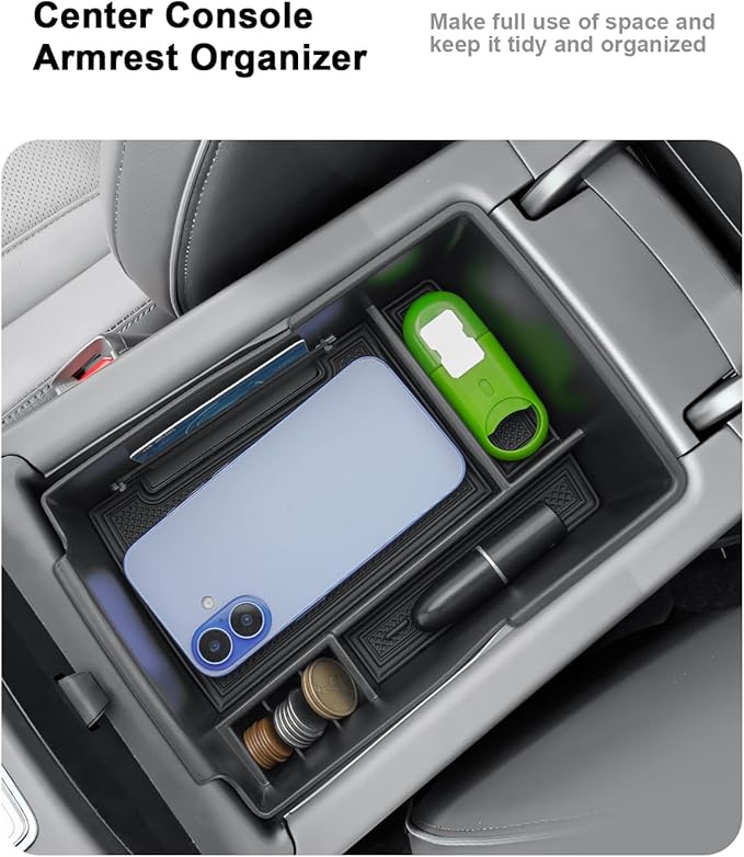 2023 Santa Fe Center Console Organizer - For 2021-2023 Hyundai Santa Fe Armrest Box Organizer + TPE Lower Console Organizer Tray For 2021-2023 Santa Fe(SE/SEL/XRT/Limited/Calligraphy) Accessories