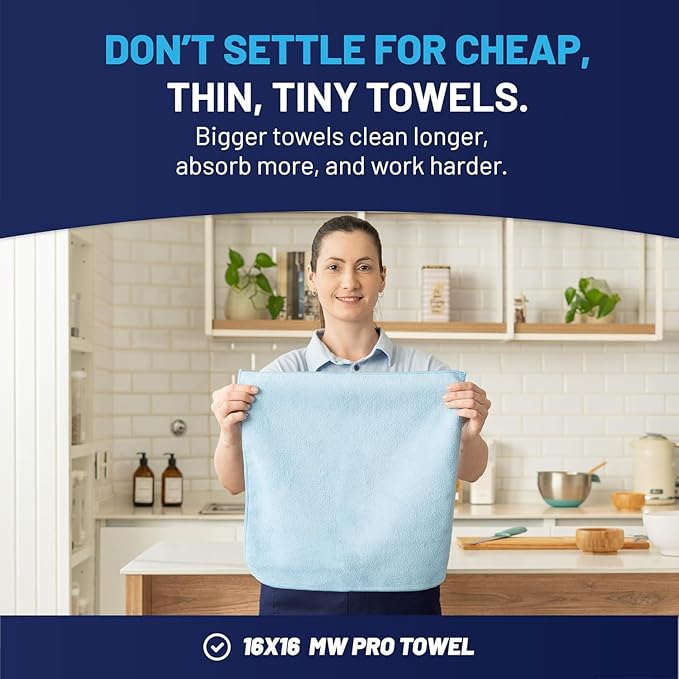 Microfiber Cleaning Wholesale Cloths (48 Pack) | Size 12" x 12"| All Purpose Microfiber Towels - Clean, Dust, Polish, Scrub, Absorbent (Blue)